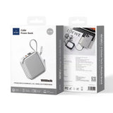 WiWU Powerbank 10.000 mAh met 2-in-1 Kabel en Draadloos Laden – Wit