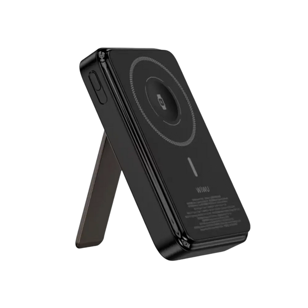 WiWU Powerbank 10.000 mAh met 2-in-1 Kabel en Kickstand – Zwart