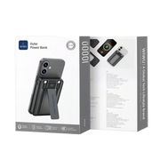 WiWU Powerbank 10.000 mAh met 2-in-1 Kabel en Kickstand – Zwart