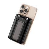 WiWU Powerbank 10.000 mAh met 2-in-1 Kabel en Kickstand – Zwart