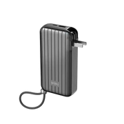 WiWU Powerbank 10.000 mAh 3-in-1 met Wereldstekker – Zwart