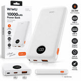 WiWU Powerbank 10.000 mAh met Digitaal Display – Wit