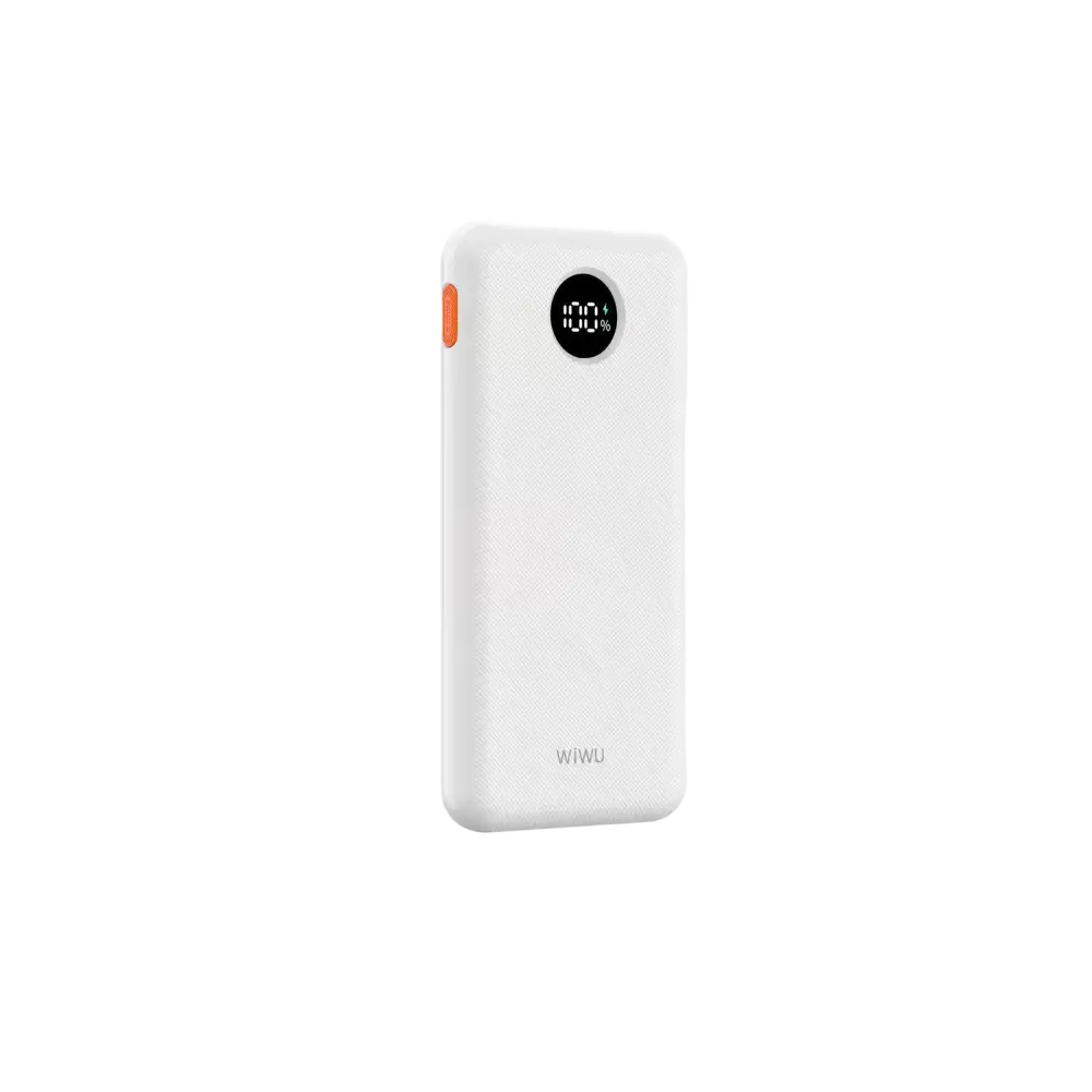WiWU Powerbank 10.000 mAh met Digitaal Display – Wit