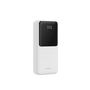 WiWU Powerbank 20.000 mAh met 2-in-1 Kabel en Digitaal Display – Wit