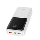 WiWU Powerbank 20.000 mAh met 2-in-1 Kabel en Digitaal Display – Wit