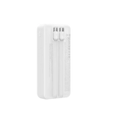 WiWU Powerbank 20.000 mAh met 2-in-1 Kabel en Digitaal Display – Wit