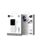 WiWU Powerbank 20.000 mAh met 2-in-1 Kabel en Digitaal Display – Wit