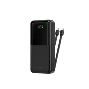 WiWU Powerbank 20.000 mAh met 2-in-1 Kabel en Digitaal Display – Zwart