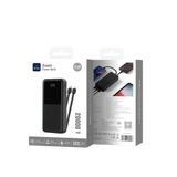 WiWU Powerbank 20.000 mAh met 2-in-1 Kabel en Digitaal Display – Zwart