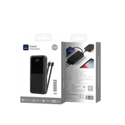WiWU Powerbank 20.000 mAh met 2-in-1 Kabel en Digitaal Display – Zwart