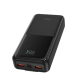 WiWU Powerbank 20.000 mAh met 2-in-1 Kabel en Digitaal Display – Zwart