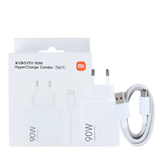 Xiaomi HyperCharge Combo MDY-15-EK – USB-A naar USB-C Kabel 100cm + 90W Adapter Wit Origineel (Retail Box) - Opladers &