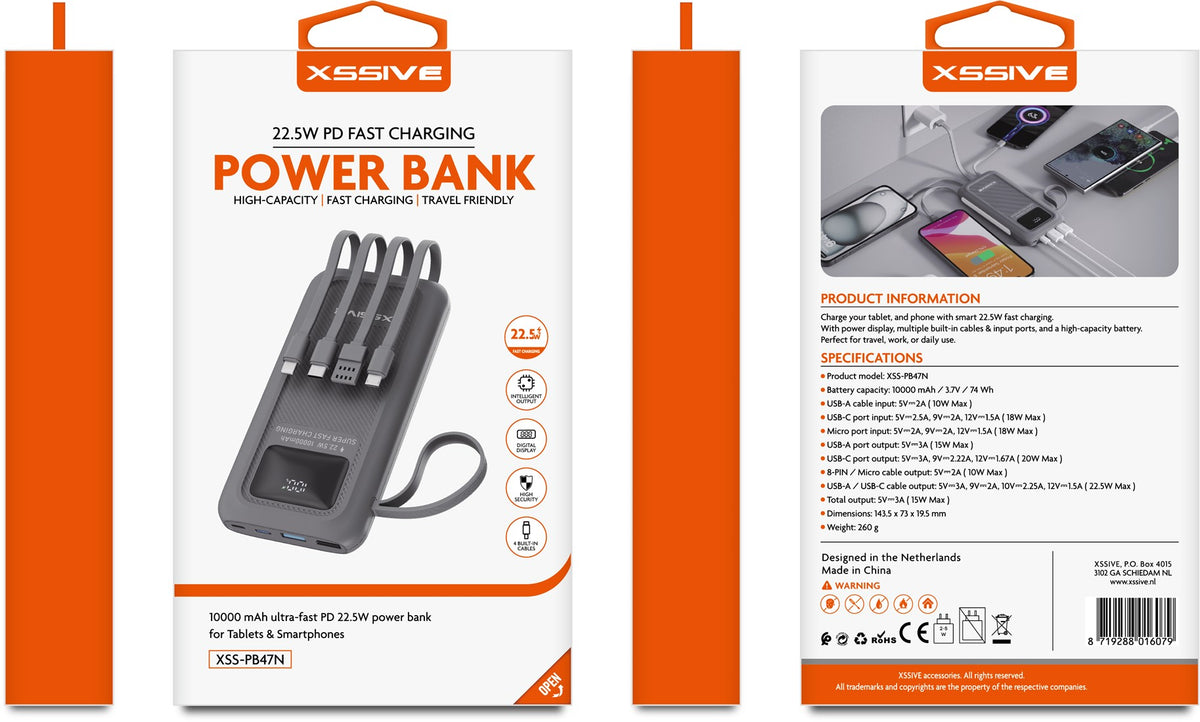Xssive 22,5W PD Powerbank inkl. Kabel 20.000mAh XSS-PB48N