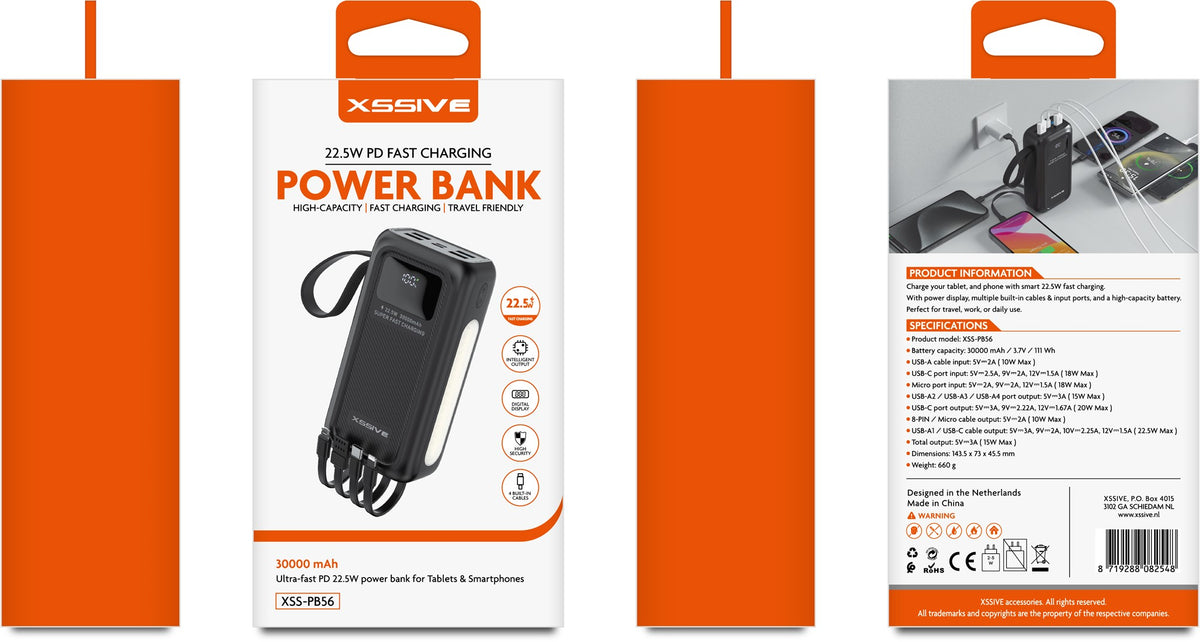 Xssive 22.5W PD Powerbank inkl. Kabel 30.000mAh XSS-PB56