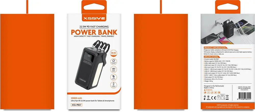 Xssive 22.5W PD Powerbank inkl. Kabel 50.000mAh XSS-PB57