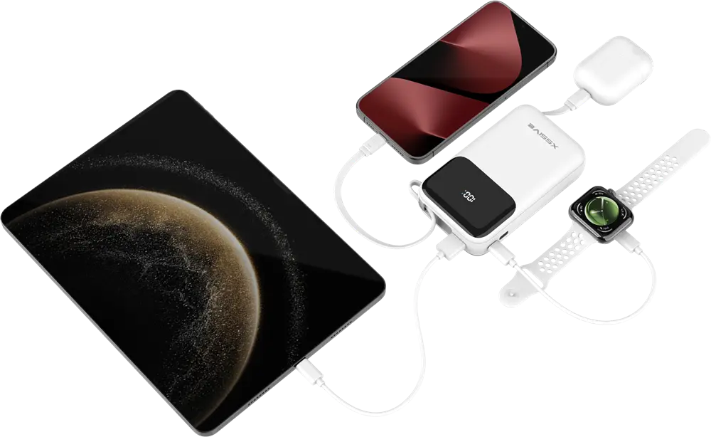 Xssive 30W Powerbank Schnellladen inkl. Kabel 20000mAh XSS-PB50W - Weiß
