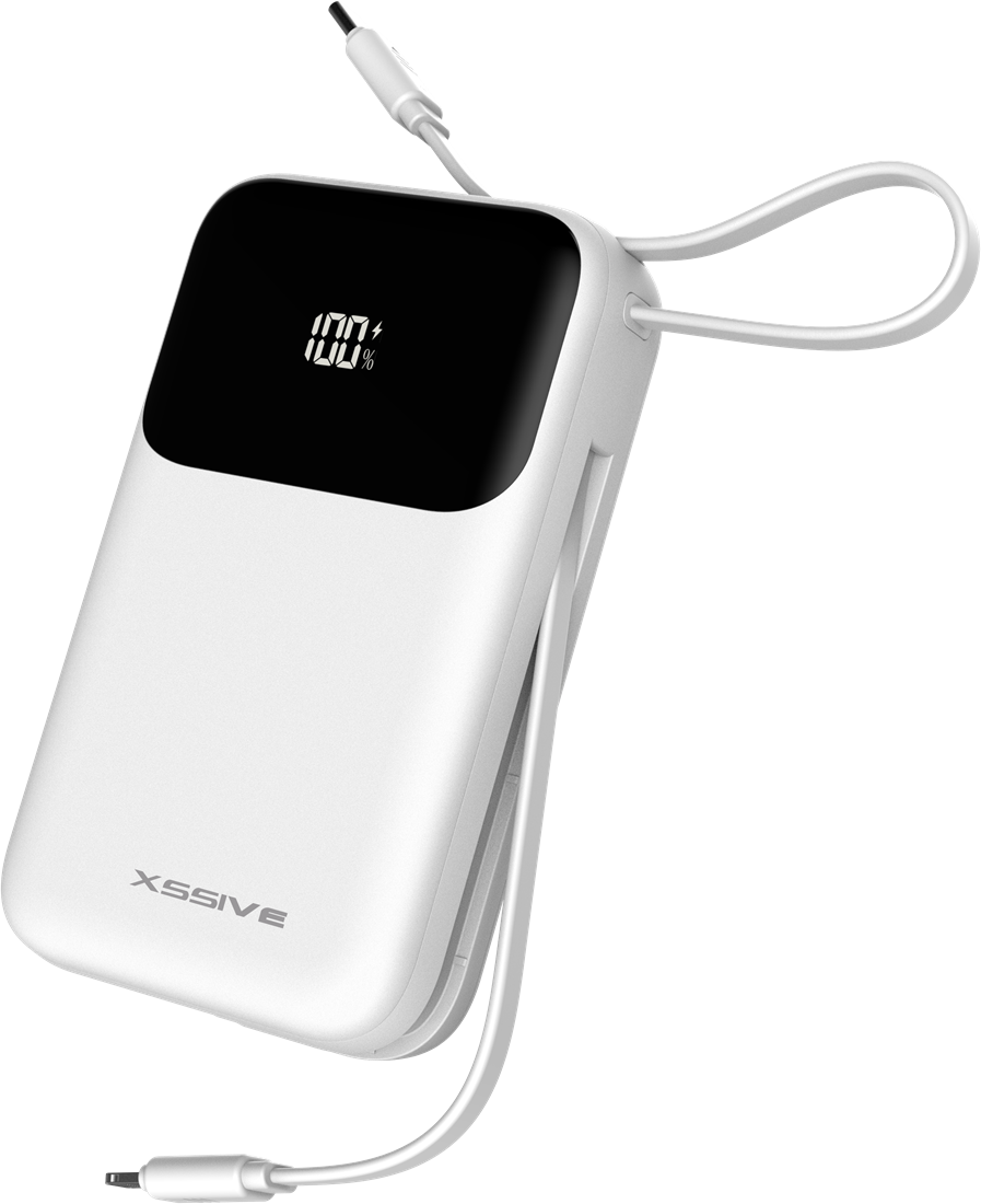 Xssive 30W Powerbank Schnellladen inkl. Kabel 20000mAh XSS-PB50W - Weiß