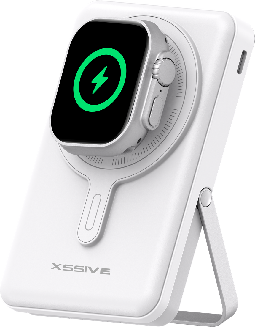 Xssive 3-in-1 magnetische 15-W-Powerbank inkl. Kabel, 10.000 mAh, XSS-PB53W – Weiß