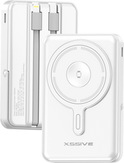 Xssive 3-in-1 magnetische 15-W-Powerbank inkl. Kabel, 10.000 mAh, XSS-PB53W – Weiß