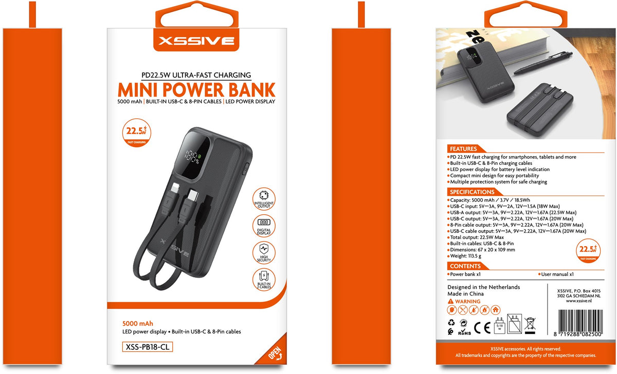 Xssive PD22.5W Mini-Powerbank 5000mAh XSS-PB18-CL