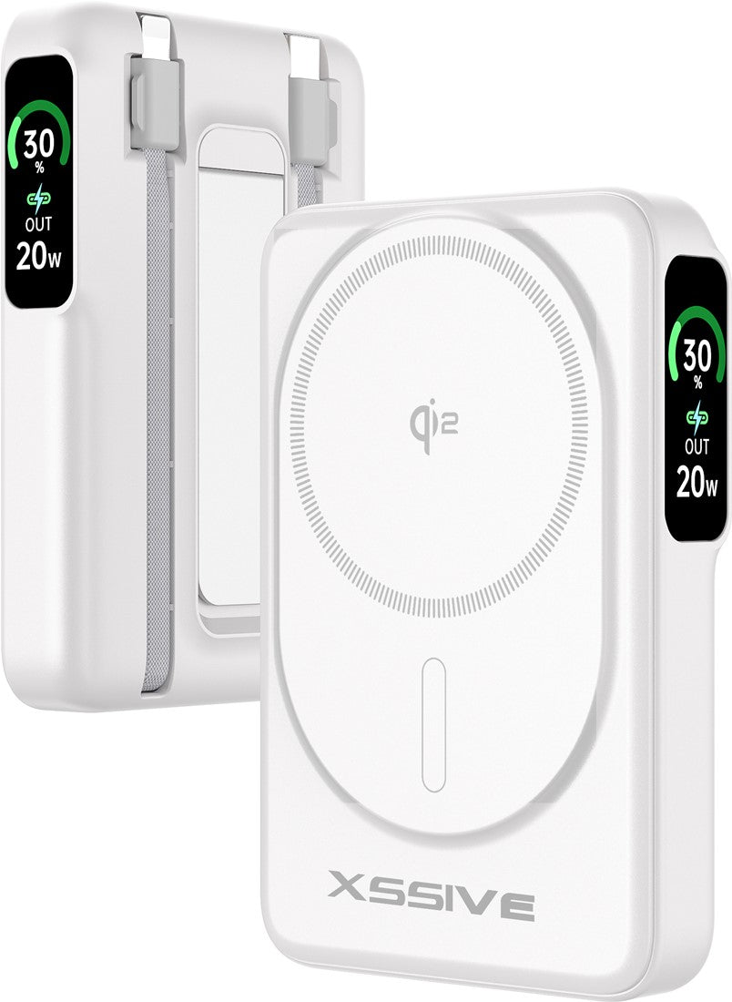 Xssive Qi2 Magnetische Wireless-Powerbank inkl. Kabel 10.000 mAh XS-PB43NW - Weiß