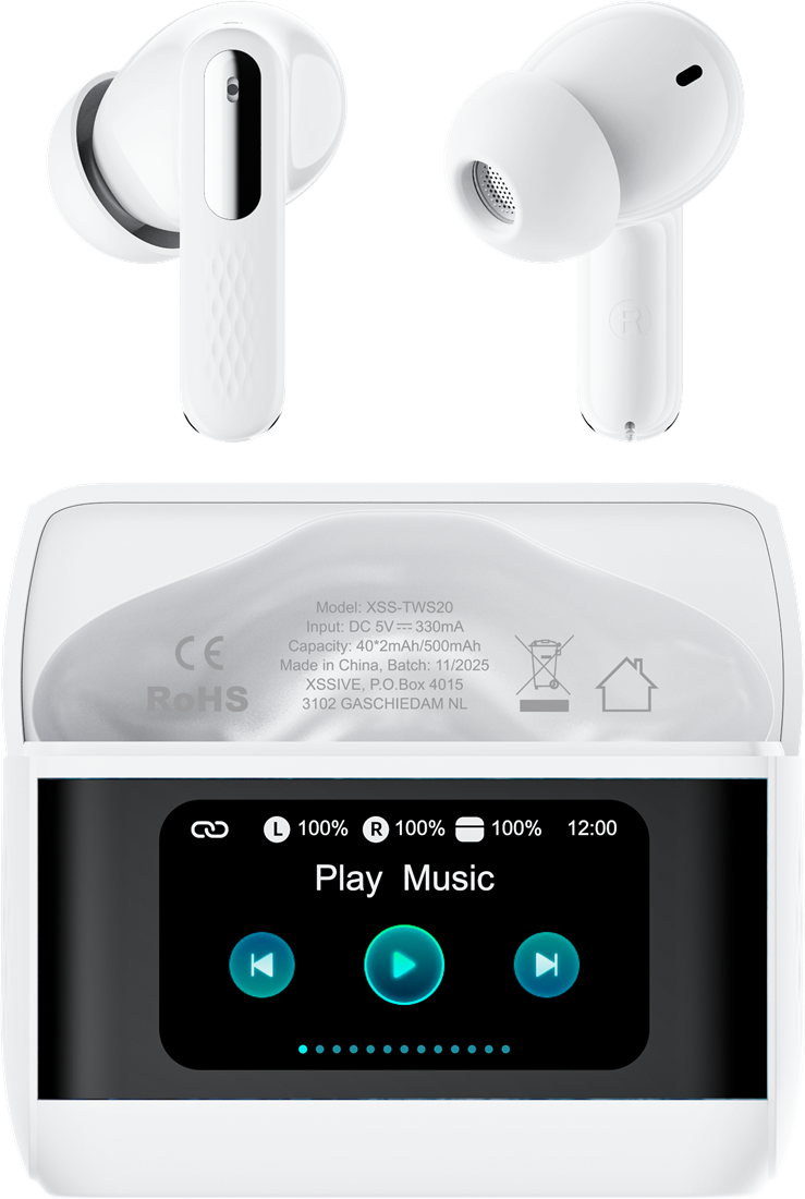 Xssive Kabellose Earbuds mit ANC+Display XSS-TWS20 - Weiß