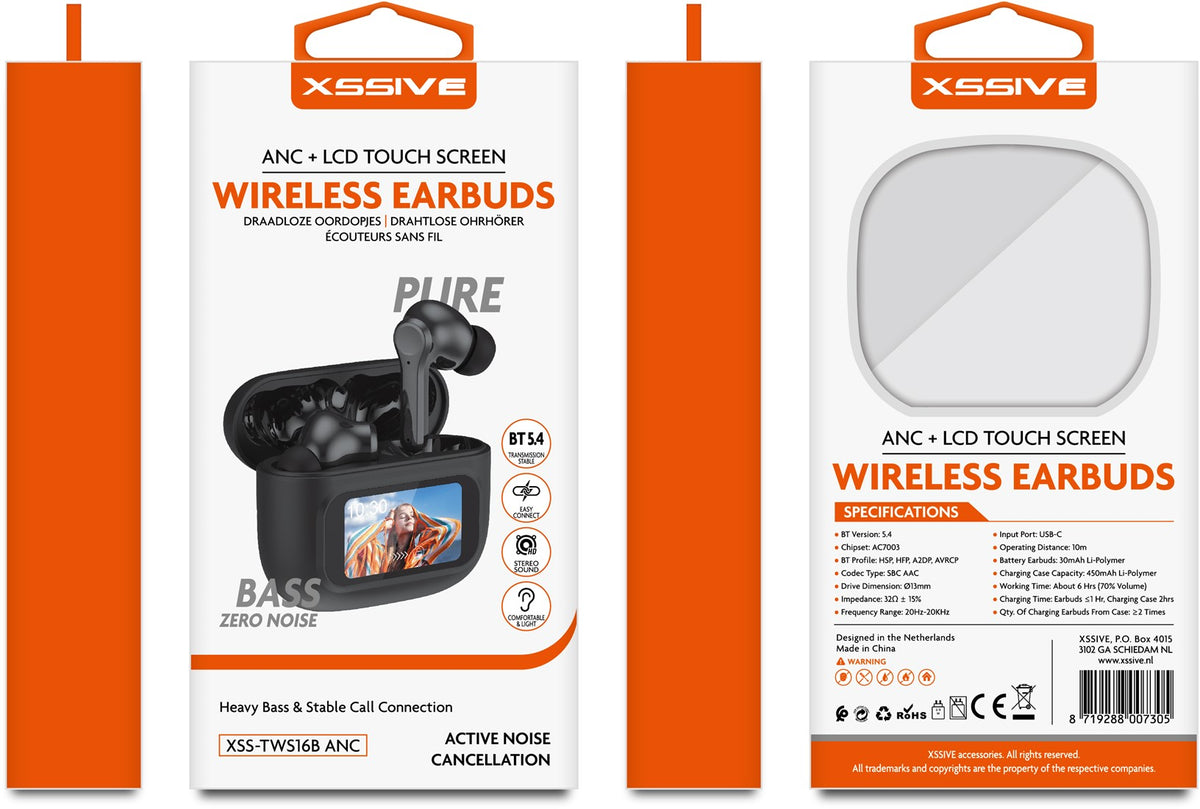 Xssive Kabellose Earbuds XSS-TWS16B ANC - Schwarz