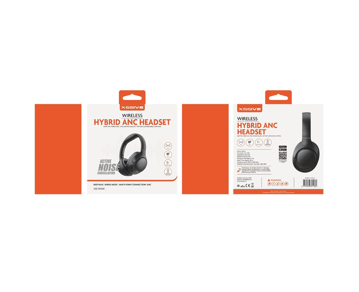 Xssive Wireless Hybrid ANC Headset XSS-H9ANC - Schwarz