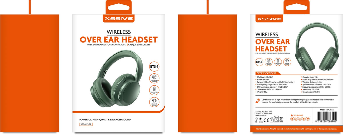 Xssive Kabelloses Over-Ear-Headset XSS-H12GR - Grün